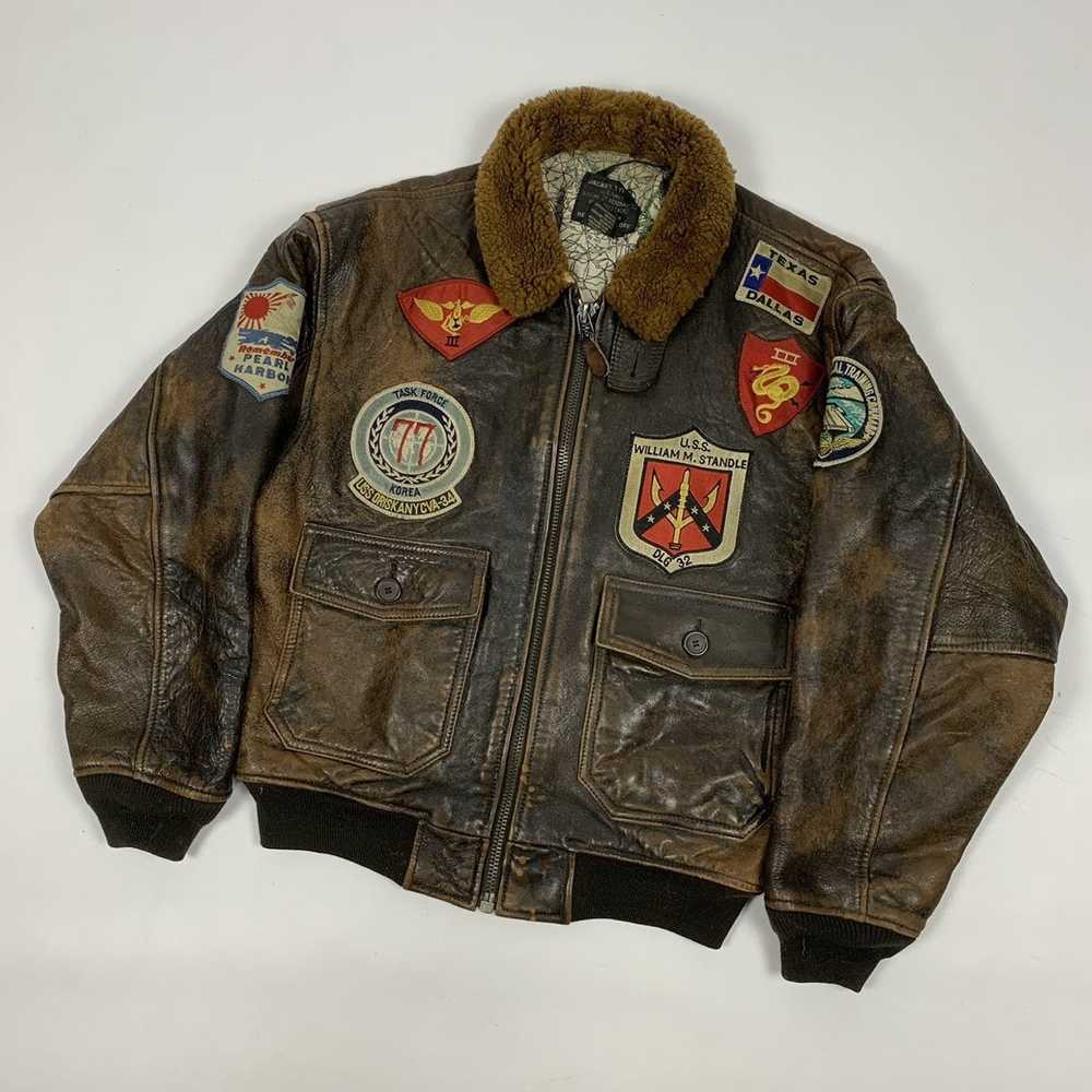 Avirex × Leather Jacket × Vintage Avirex U. S. Na… - image 1