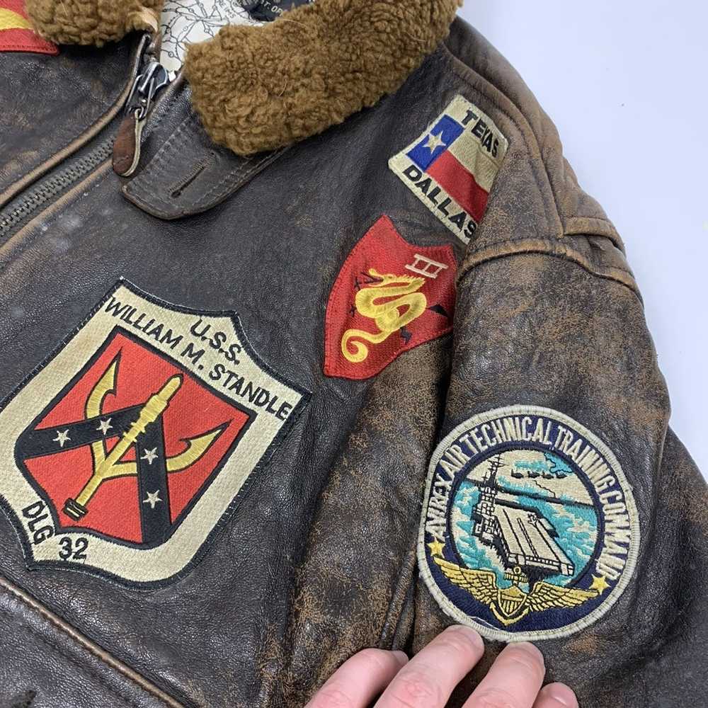 Avirex × Leather Jacket × Vintage Avirex U. S. Na… - image 3