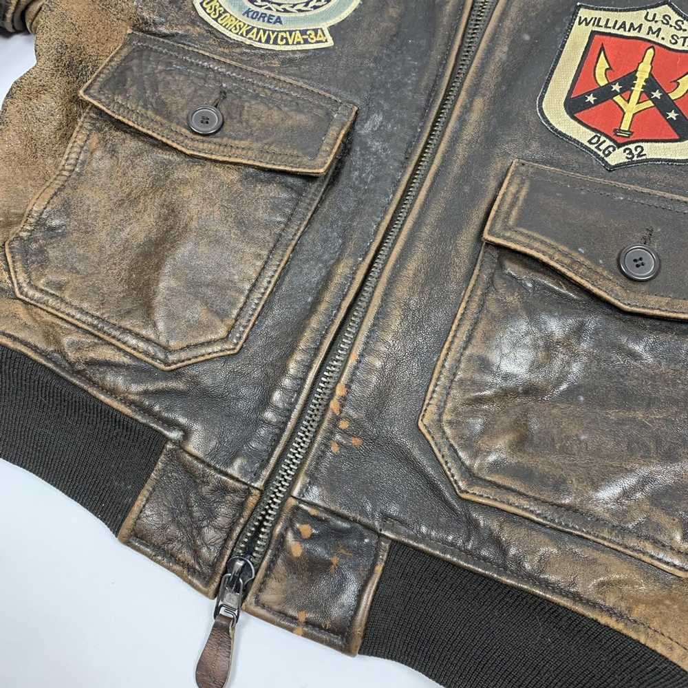 Avirex × Leather Jacket × Vintage Avirex U. S. Na… - image 5