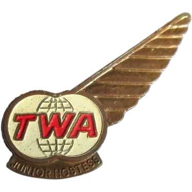 60's TWA Junior Hostess Pin, Half Wing Style, Vint