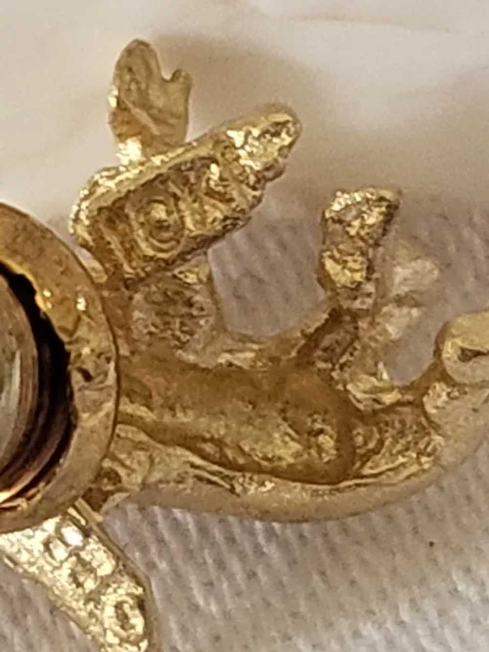 10K Gold Angel Lapel Pin w/Ruby Stone - image 7