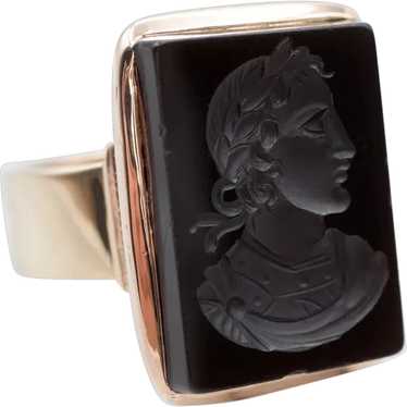 Striking Sardonyx Roman Soldier Intaglio Ring