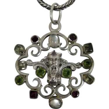 Antique Austro Hungarian Sterling Pendant Necklace