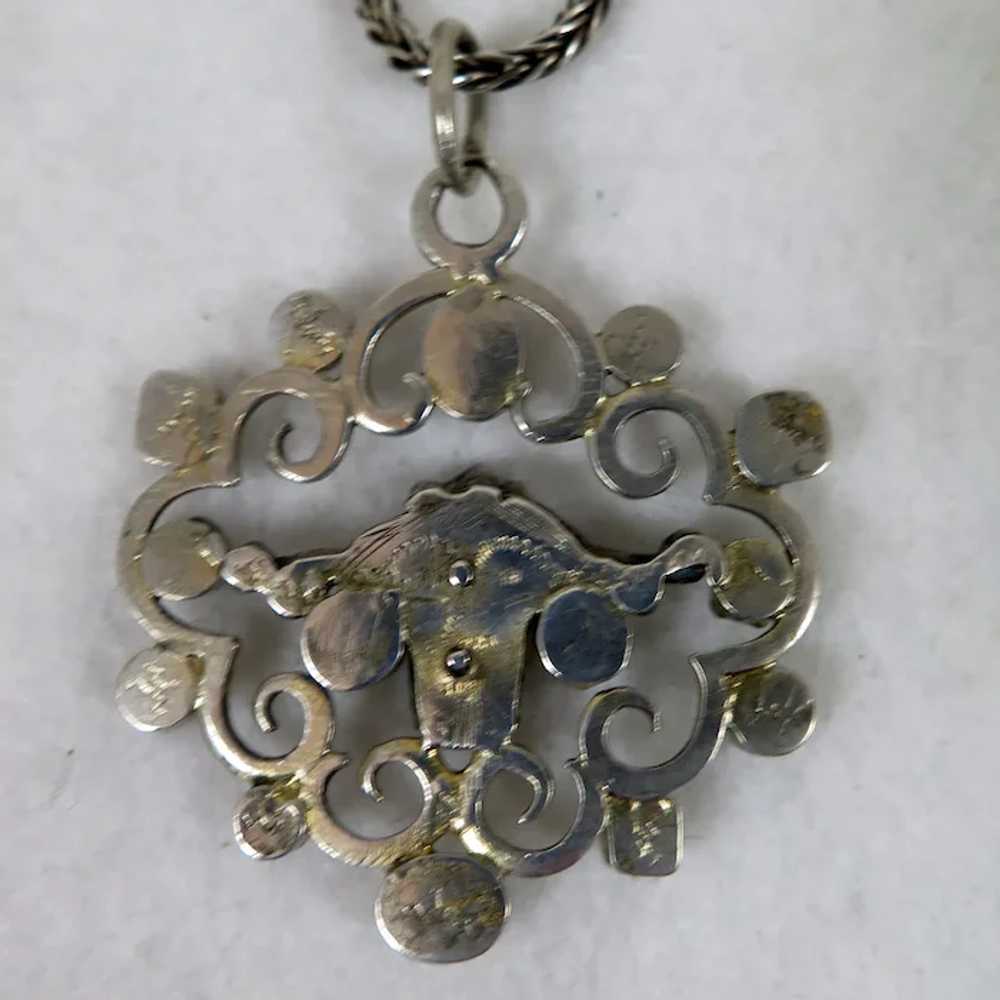 Antique Austro Hungarian Sterling Pendant Necklace - image 3