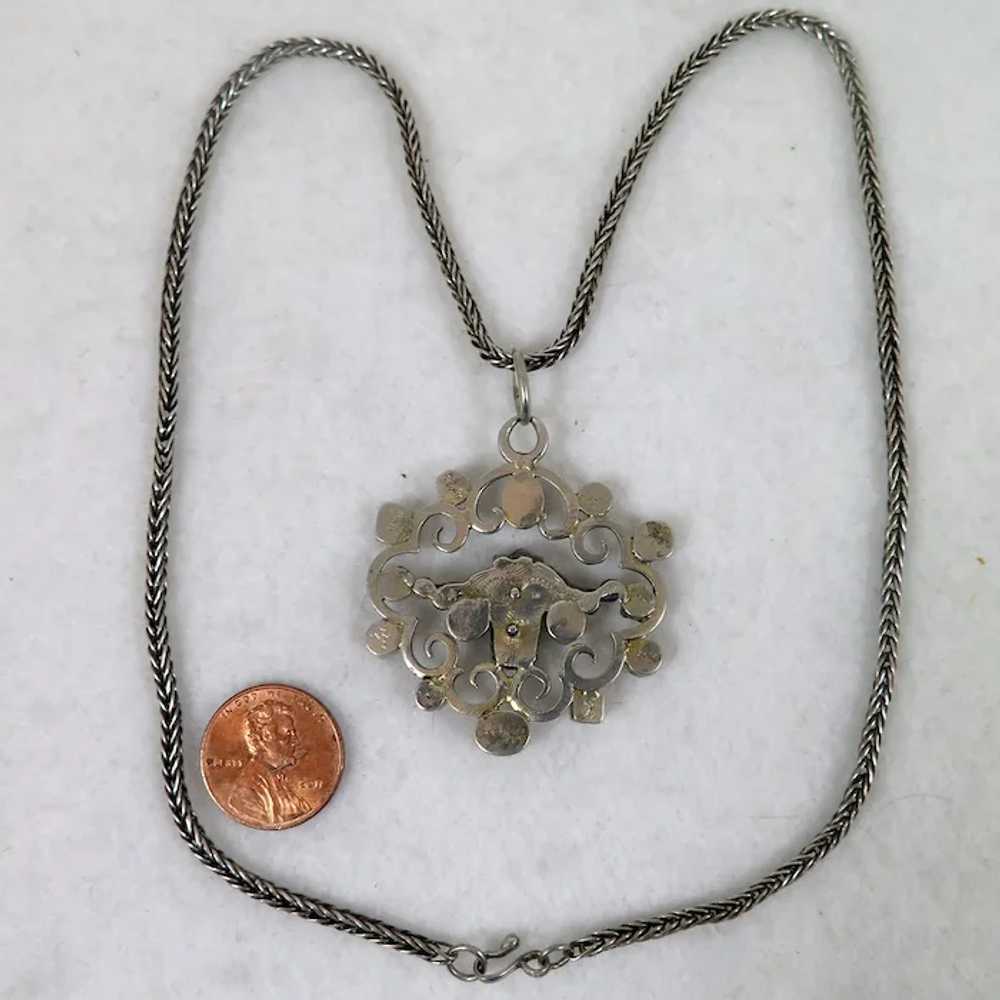 Antique Austro Hungarian Sterling Pendant Necklace - image 4