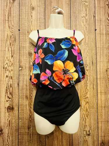 Vintage Inches Away Floral Slimming Retro Swimsuit