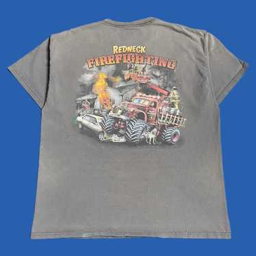 Vintage vintage redneck firefighter funny shirt - image 1
