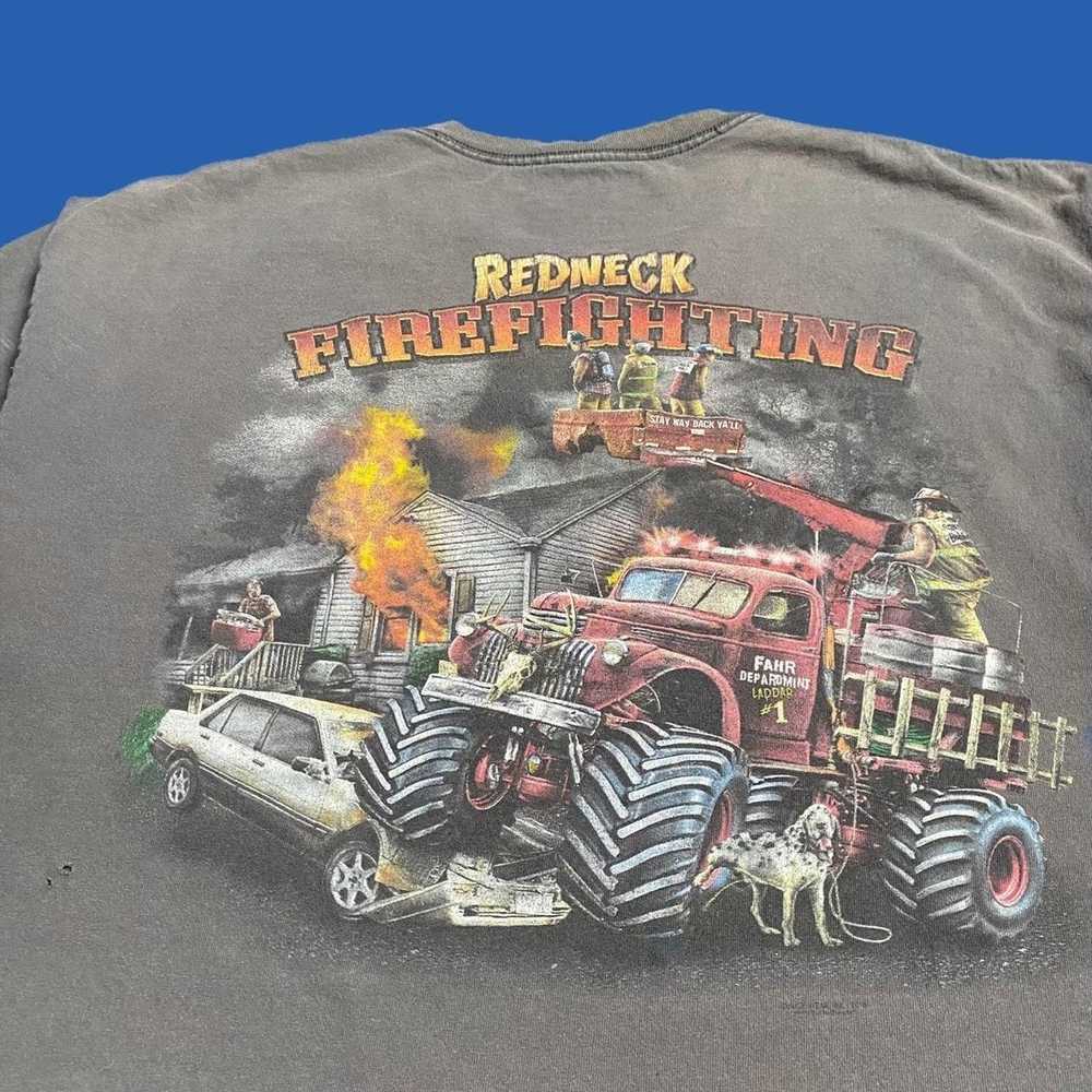 Vintage vintage redneck firefighter funny shirt - image 2