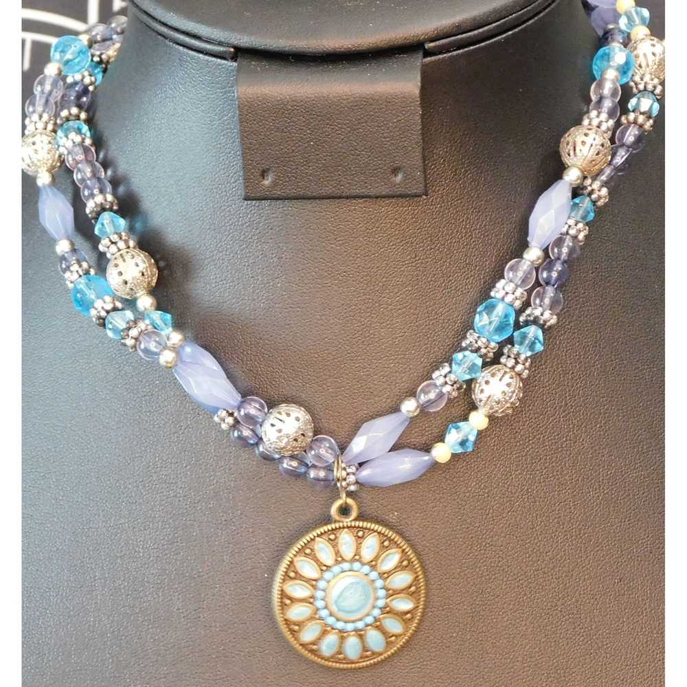 Other Premier Designs Blue Medallion Necklace - image 2