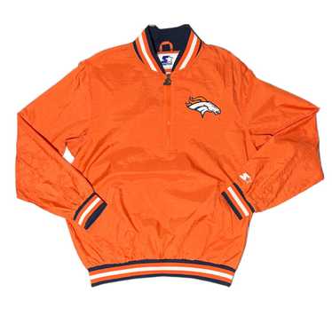 Vintage NFL Denver Broncos Men M Pullover Jacket Tracksuit Windbreaker Football Coat Side Zip Retro 90s Y2K Sports USA High Neck Colorado 3K