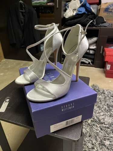 Stuart Weitzman Vixen silver star satin