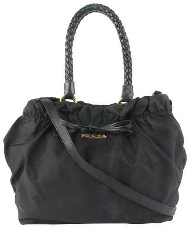 Prada Prada Black Nylon Bowler Tote 913pr23