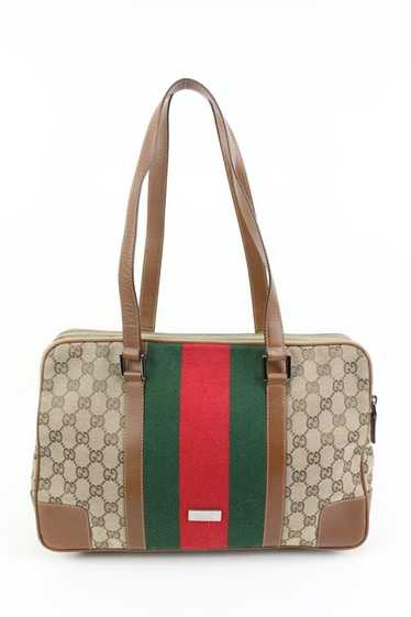 Gucci Gucci Monogram GG Web Shoulder Bowler Bag 5g