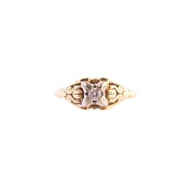 Two Tone Diamond Engagement Ring - image 1