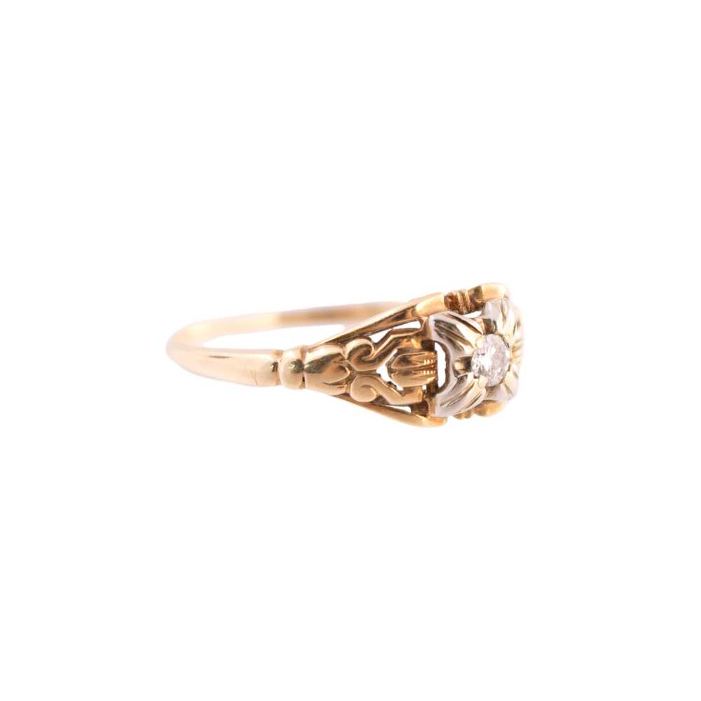 Two Tone Diamond Engagement Ring - image 3