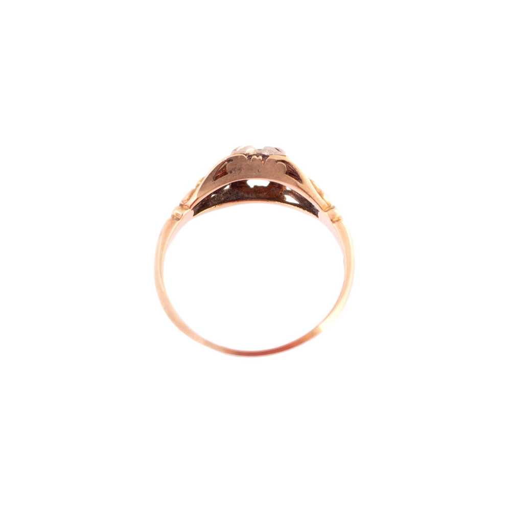 Two Tone Diamond Engagement Ring - image 4