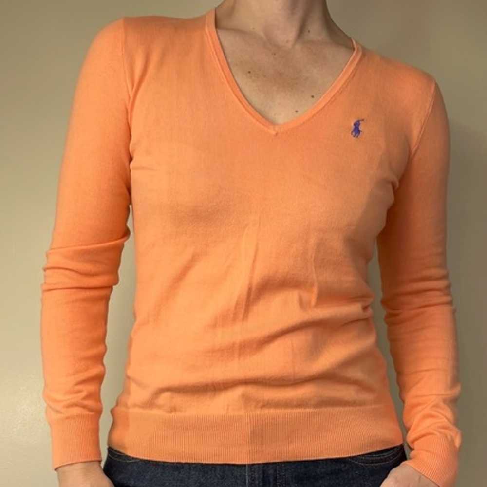 Polo V-Neck Pullover Sweater - image 1