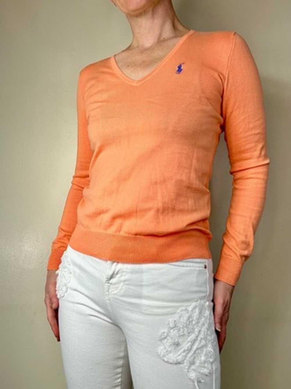 Polo V-Neck Pullover Sweater - image 2