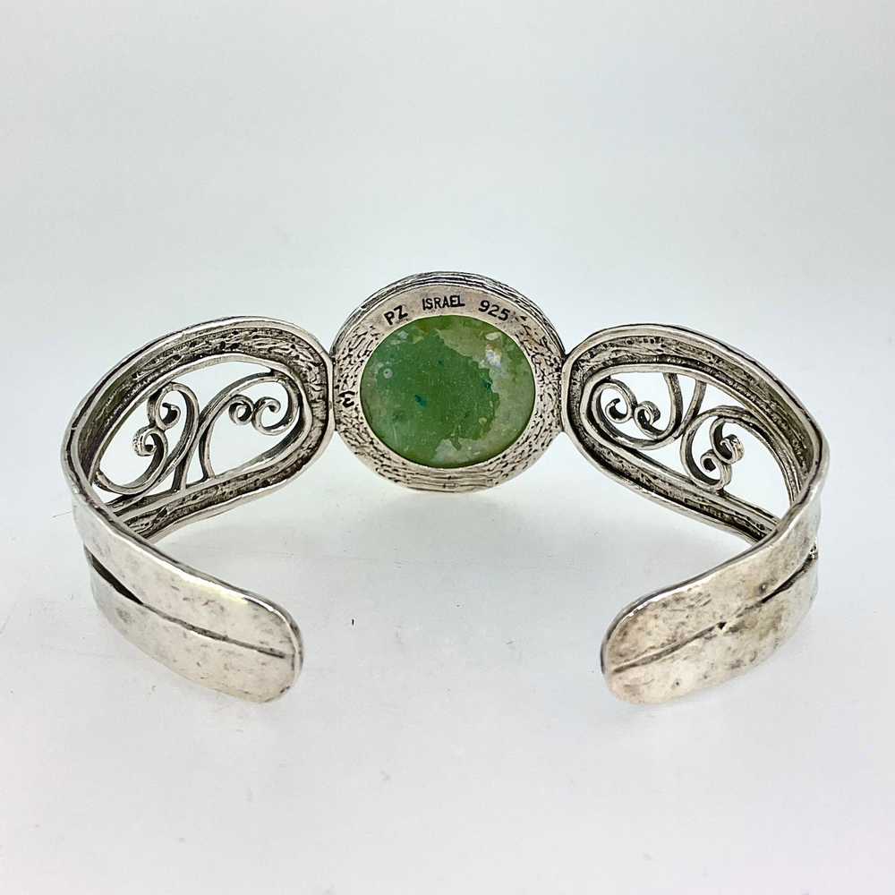 Vintage Sterling Silver and Roman Glass Israel Cu… - image 6