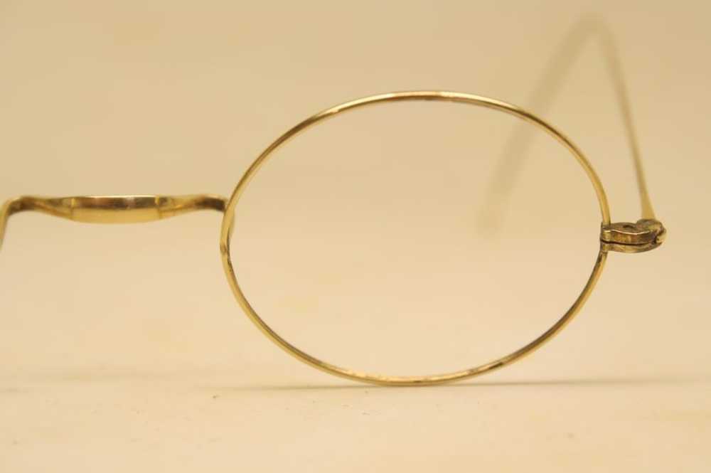 Gold Antique Wire Rim Oval Eyeglasses Cable Templ… - image 3