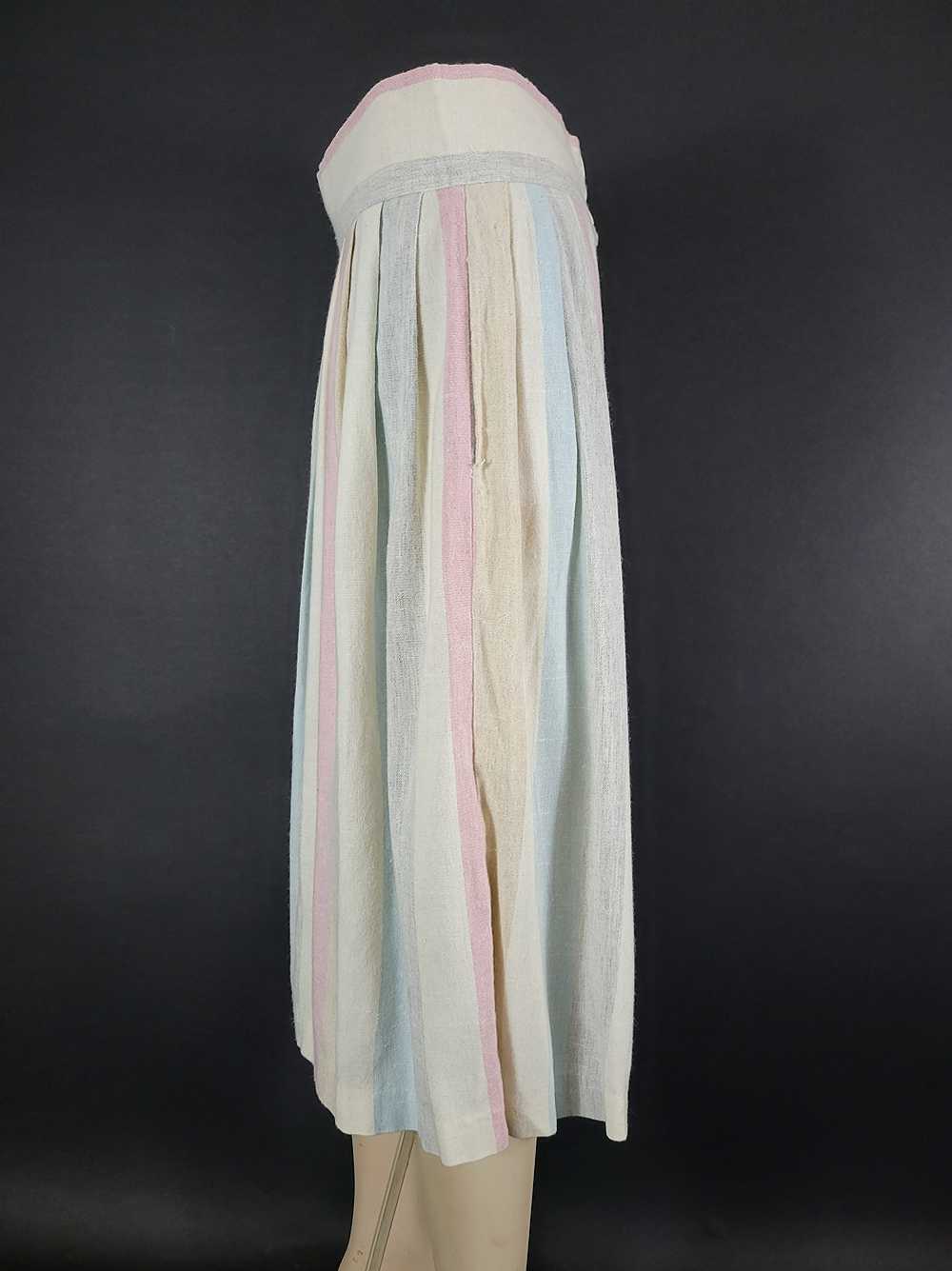 70s/80s Muted Pastel Striped Button Front Skirt - image 6