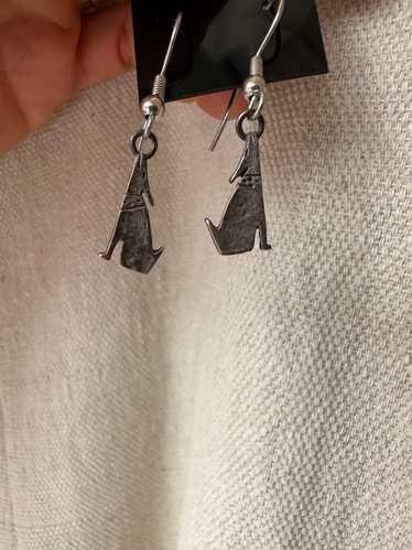 Sterling Silver Coyote Earrings