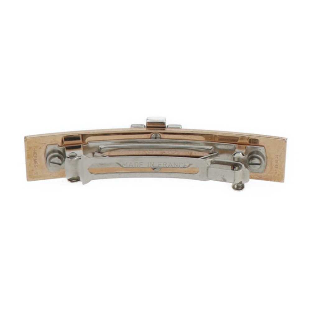 Hermes Hermes Irene barrette metal pink gold silv… - image 2