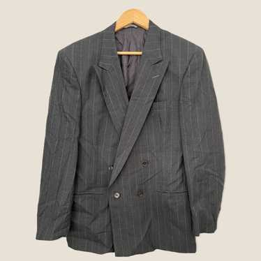 Dior Dior Blazer 42L Gray Stripe Wool Sport Coat … - image 1