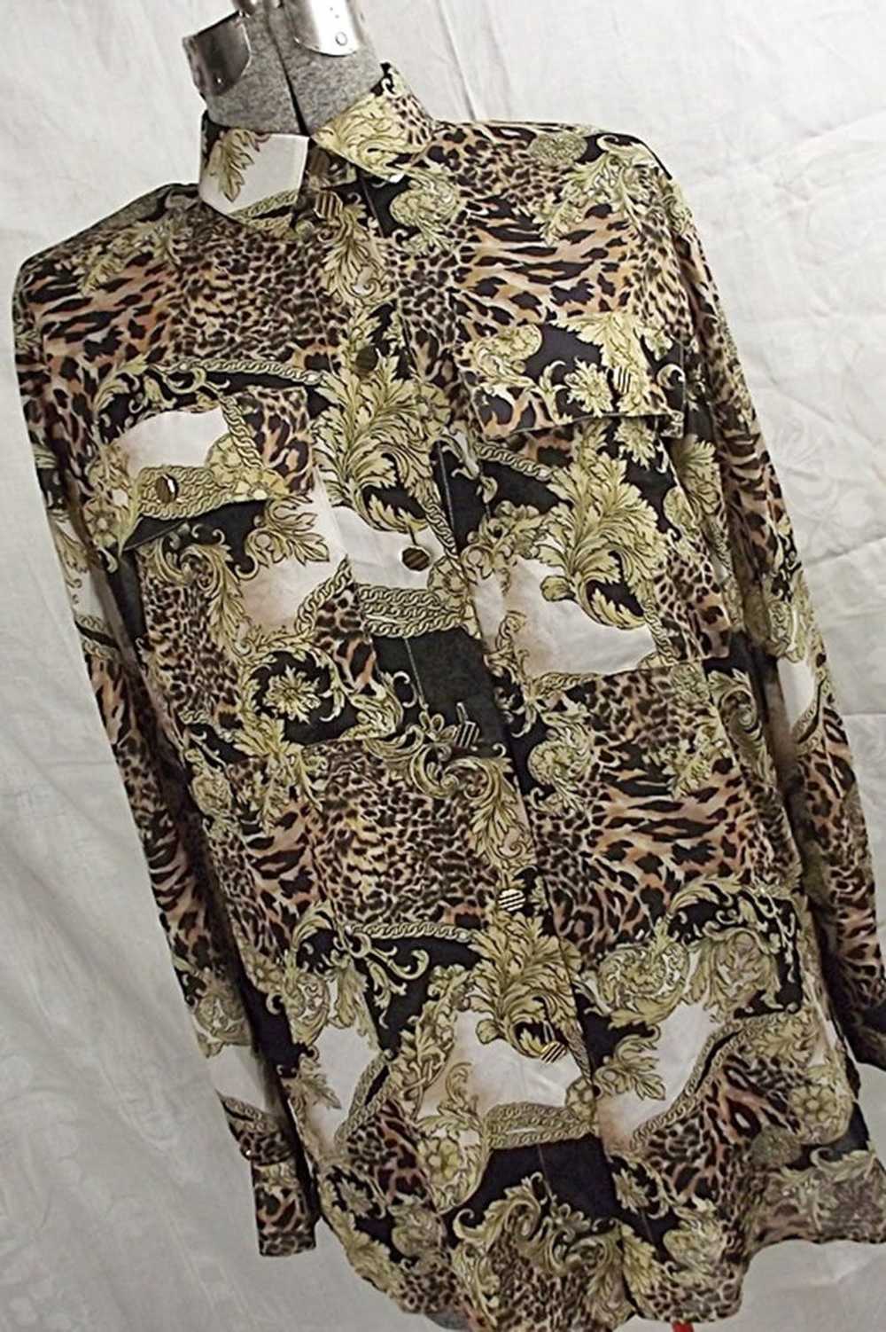 Vintage Lady Francois Belgium Silk Blouse Baroque… - image 1