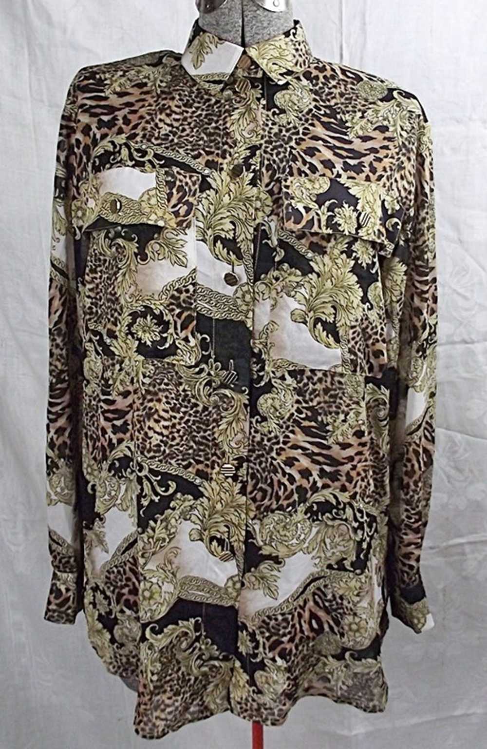 Vintage Lady Francois Belgium Silk Blouse Baroque… - image 2