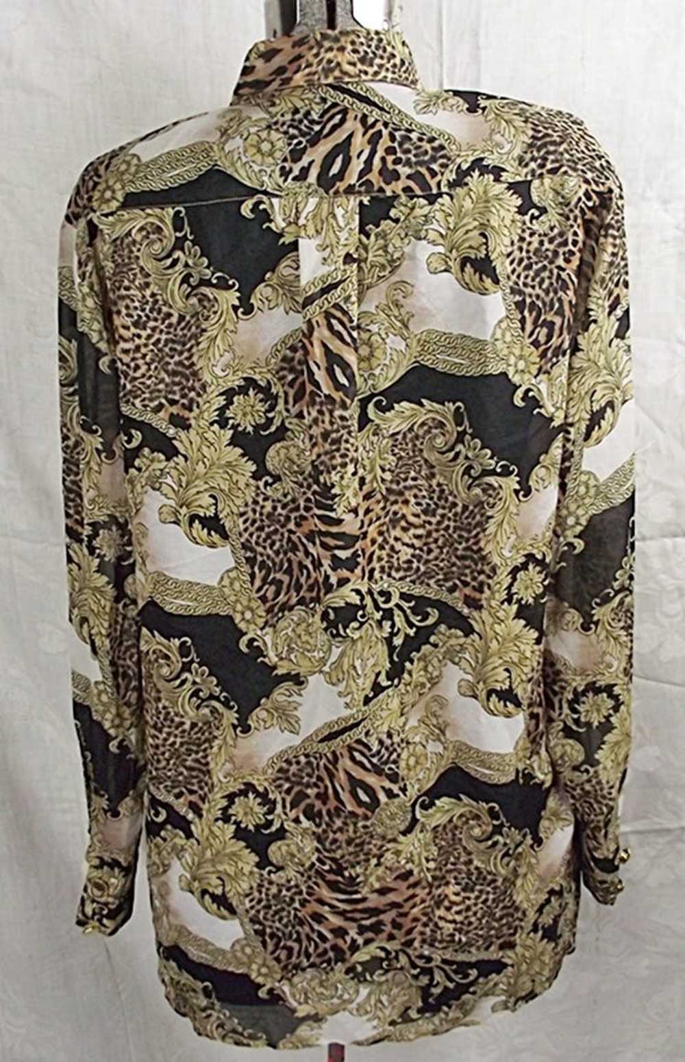 Vintage Lady Francois Belgium Silk Blouse Baroque… - image 7