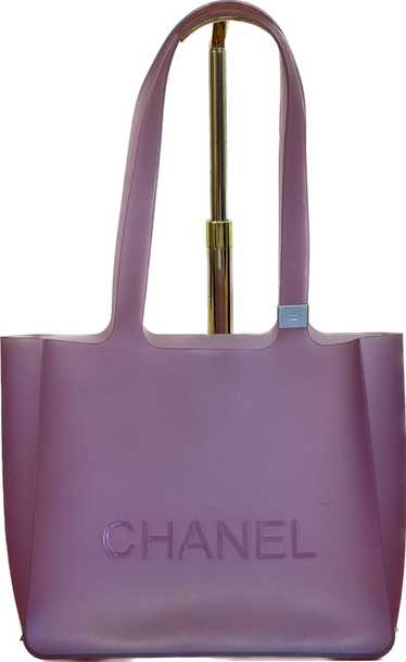 CHANEL Rubber Tote Bag CC Logos Shoulder Pink USED - Gem