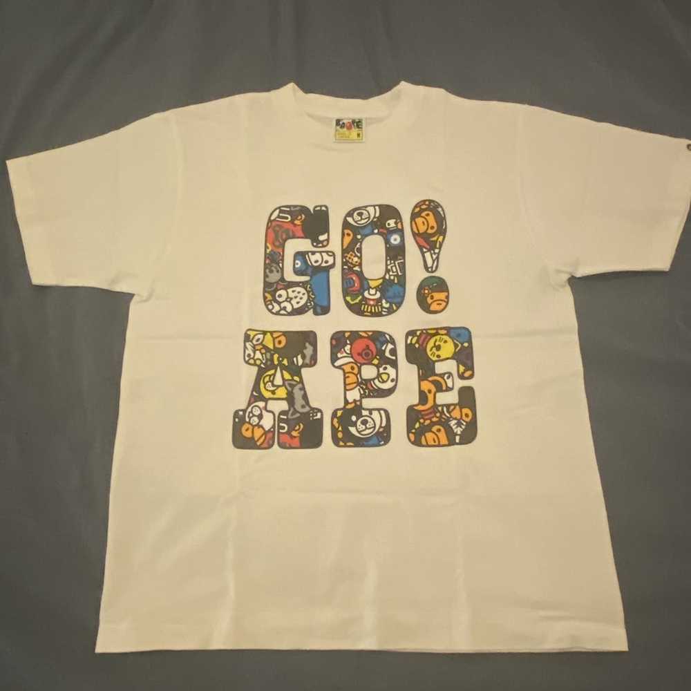 Bape Used Bape Safari Camo Logo Tee White Medium - image 1