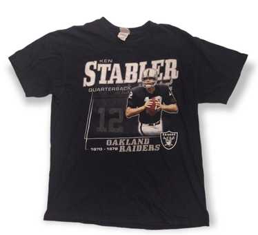 Oakland Raiders Ken Stabler Throwback Distressed Reebok T Shirt