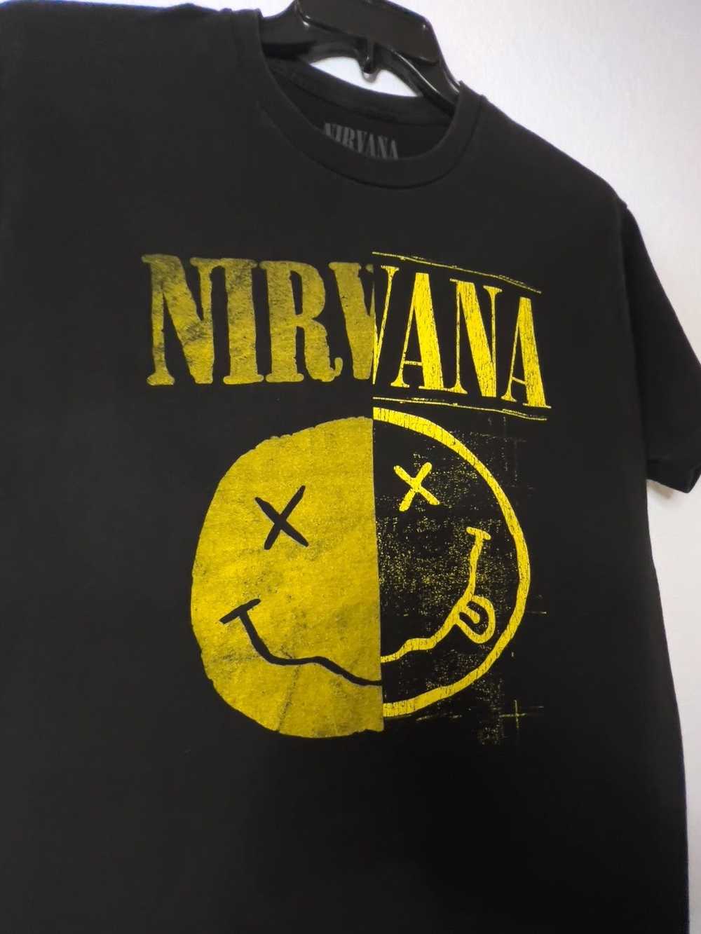 Nirvana Nirvana Over-Sized Smiley Band Tee - image 3