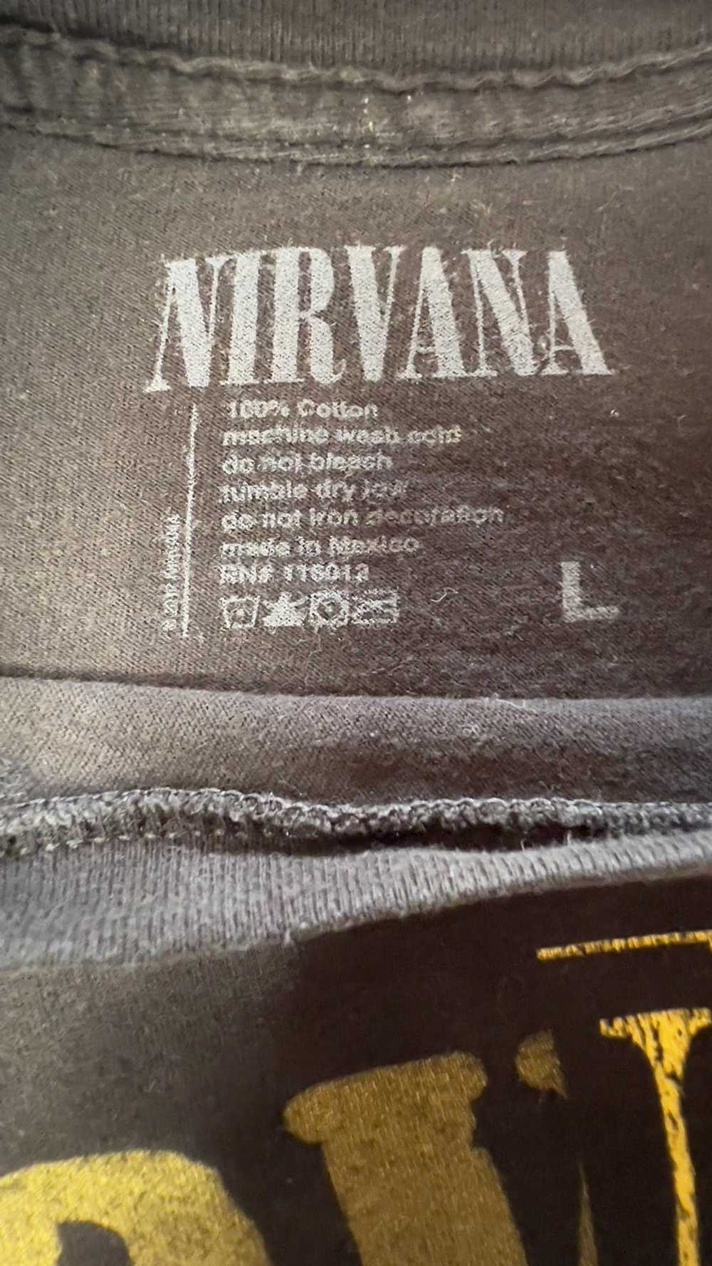 Nirvana Nirvana Over-Sized Smiley Band Tee - image 6