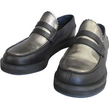 Vintage Jil Sander Navy Loafers Black Silver Size 