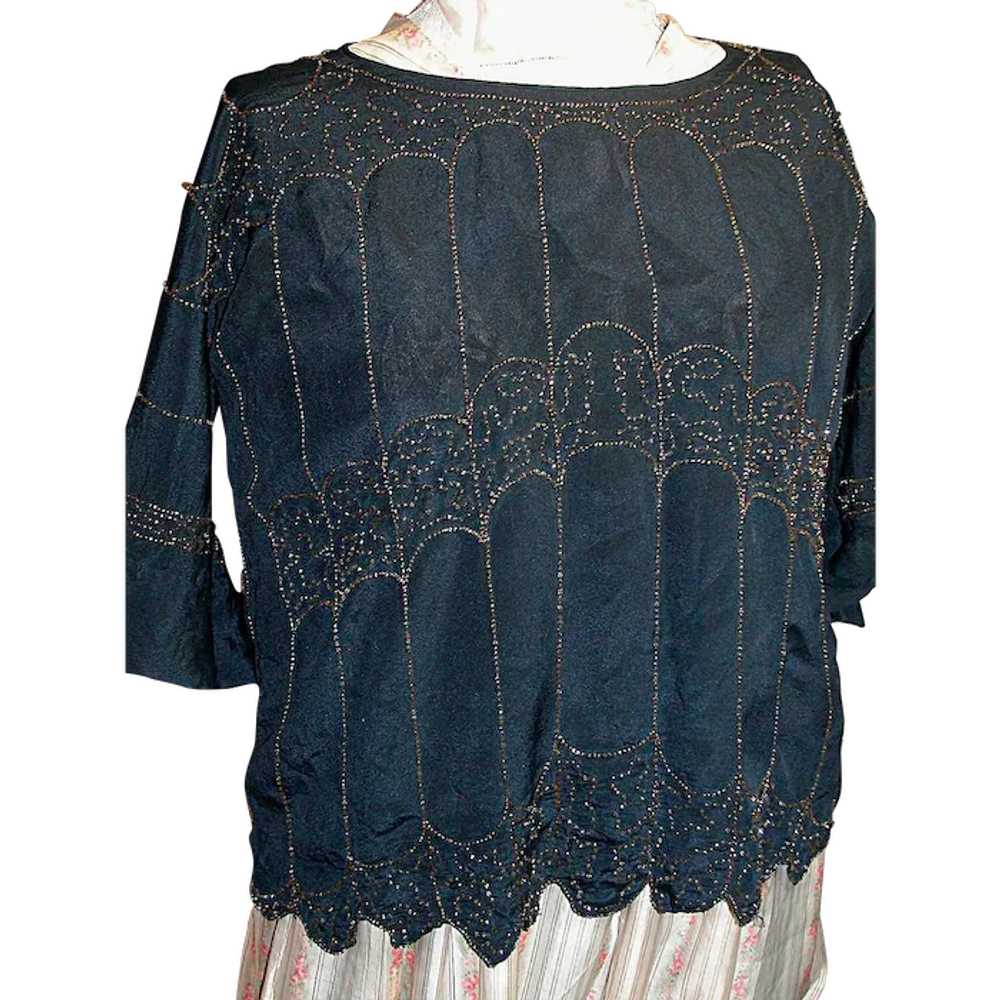 Vintage Black  with a Beaded Design  Women Top - image 1