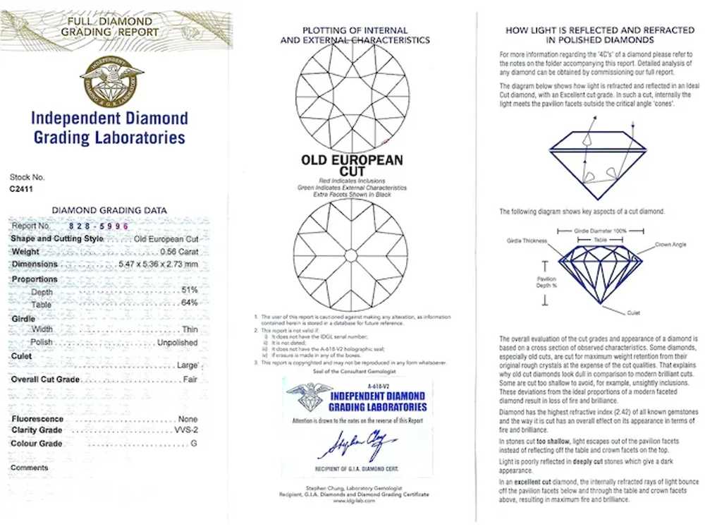 Antique 0.56 Carat Diamond and 18 Karat White Gol… - image 12