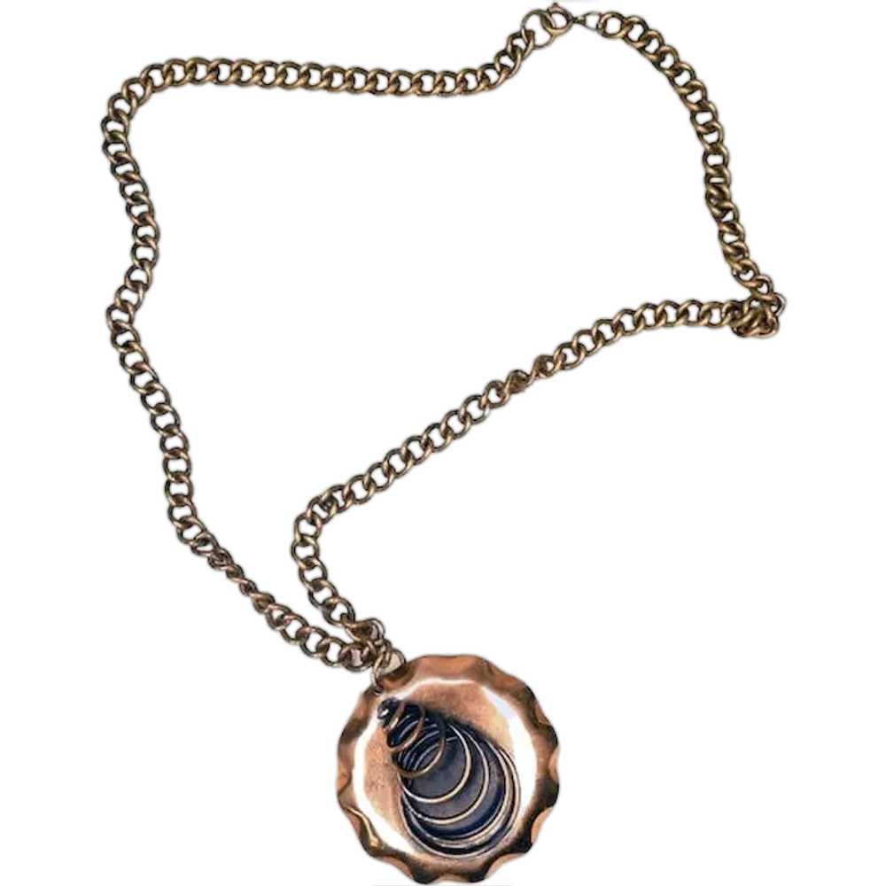 Modernist Copper Necklace Mid Century Modern MCM … - image 1