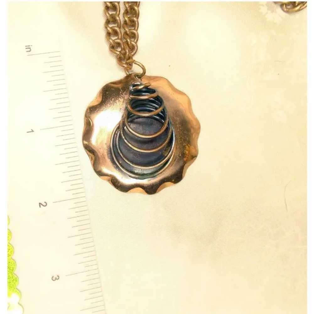 Modernist Copper Necklace Mid Century Modern MCM … - image 2