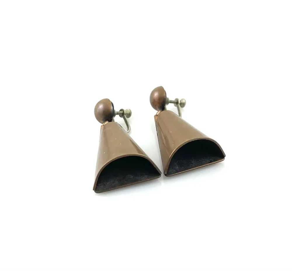 RARE Vintage 1950s Rebajes Handmade Copper Geomet… - image 3