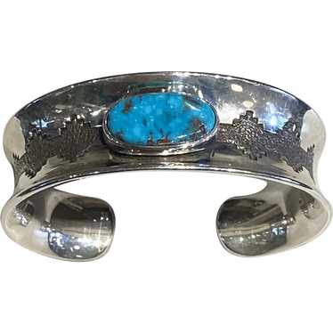 Southwestern Style Turquoise and Silver Bracelet