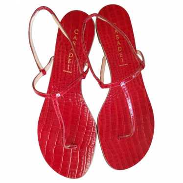 Casadei Patent leather flip flops