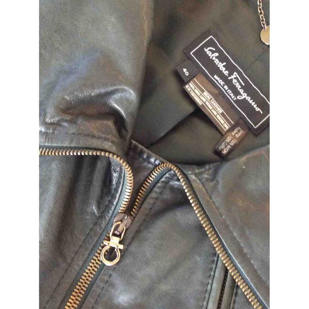 Salvatore Ferragamo Leather biker jacket - image 2