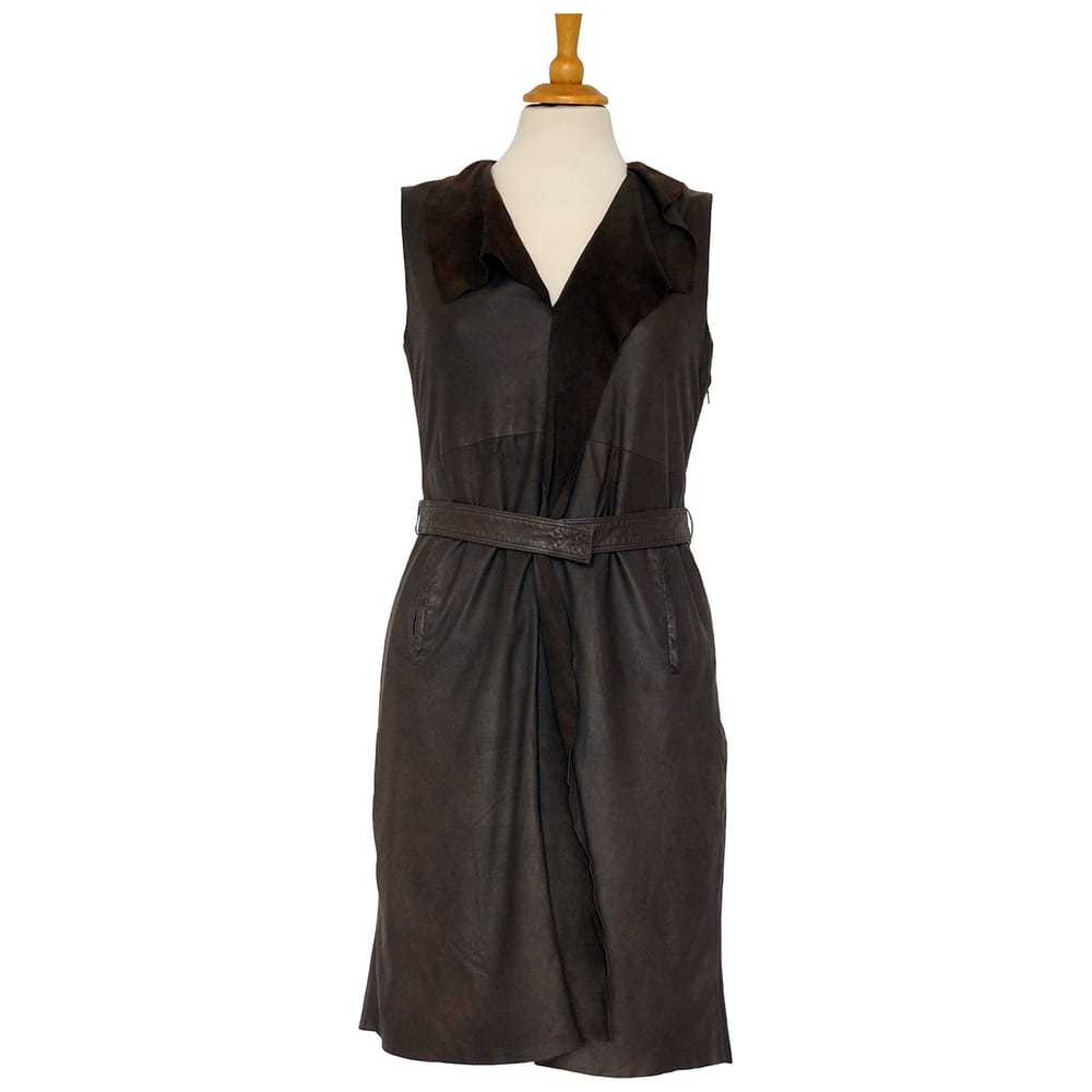 Elie Tahari Leather mid-length dress - image 1