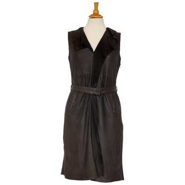 Elie Tahari Leather mid-length dress - image 1