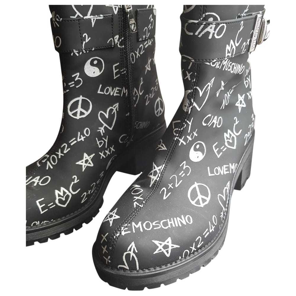 Moschino Love Leather biker boots