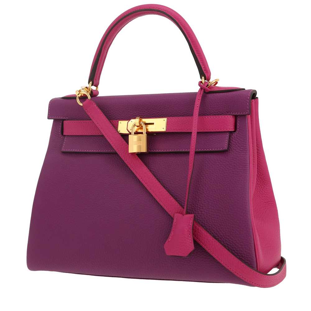 Hermès Kelly 28 cm handbag in purple and pink bic… - image 1