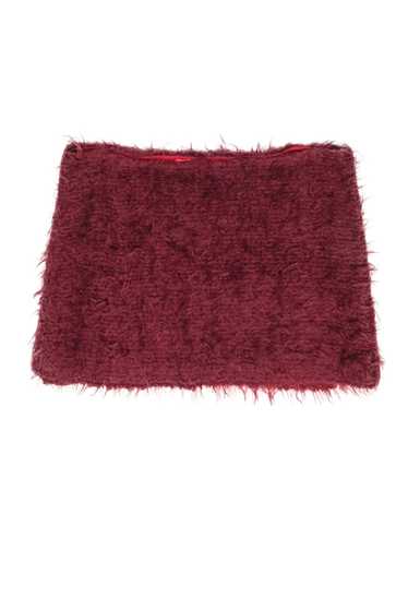 Camilla Signori - Maroon Red Fuzzy Knit Mini Skir… - image 1